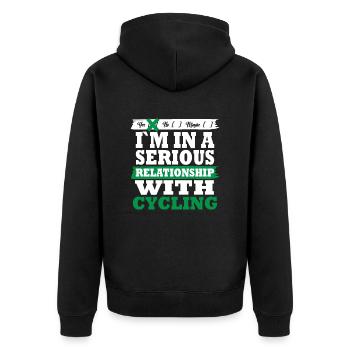 Cyclisme Ma relation sérieuse drôle - Veste à capuche bio Premium Unisexe - noir - Dos - Nico (187cm)