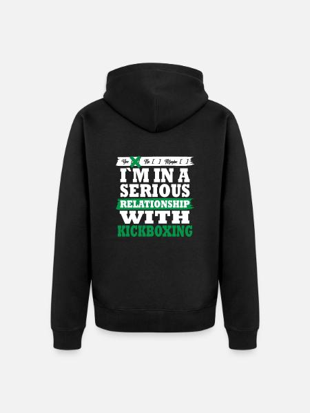 Kickboxing My serious relationship funny - Unisex Premium Organic Zip Hoodie - black