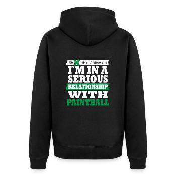 Paintball My serious relationship funny - Unisex Premium Bio Zip Hoodie - Schwarz - Hinten - Nico (187cm)