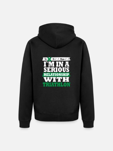 Triathlon My serious relationship funny - Unisex Premium Organic Zip Hoodie - black