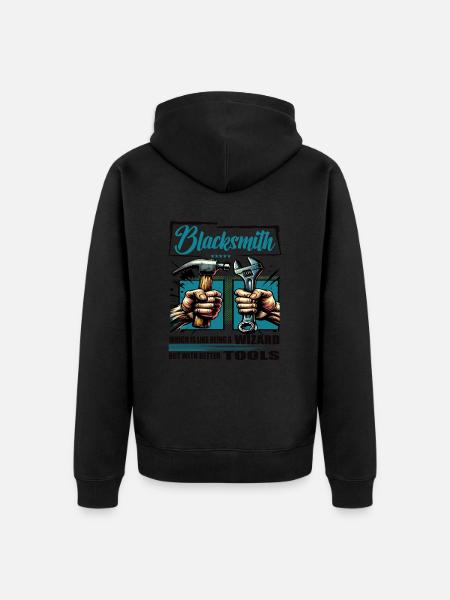 Blacksmith Beruf Spruch Arbeiter - Unisex Premium Bio Zip Hoodie - Schwarz