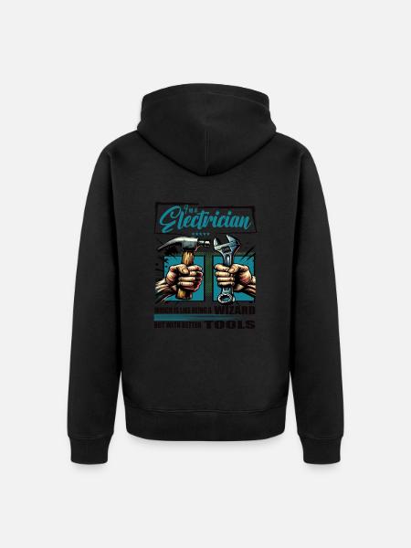 Electrician Profession Saying Worker - Unisex Premium Organic Zip Hoodie - black