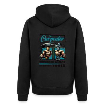 Carpenter Profession Saying Worker - Unisex Premium Organic Zip Hoodie - black - Back - Nico (187cm)