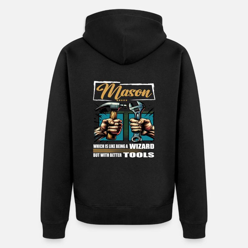 Maçon Profession Disant Ouvrier - Veste à capuche bio Premium Unisexe - noir