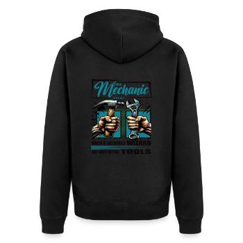 Mechanic Profession Saying Worker - Unisex Premium Organic Zip Hoodie - black - Back - Nico (187cm)