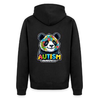 Autism Awareness puzzles piece - Unisex Premium Bio Zip Hoodie - Schwarz - Hinten - Nico (187cm)
