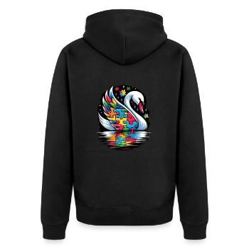 Autism Awareness puzzles piece - Unisex Premium Bio Zip Hoodie - Schwarz - Hinten - Nico (187cm)
