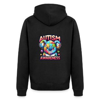 Autism Awareness puzzles piece - Unisex Premium Bio Zip Hoodie - Schwarz - Hinten - Nico (187cm)