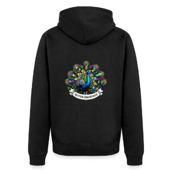 Autism Awareness puzzles piece - Unisex Premium Bio Zip Hoodie - Schwarz - Hinten - Nico (187cm)
