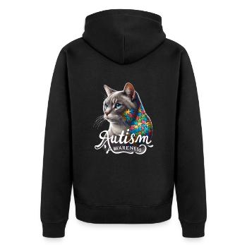 Autism Awareness puzzles piece - Unisex Premium Bio Zip Hoodie - Schwarz - Hinten - Nico (187cm)