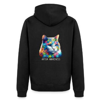 Autism Awareness puzzles piece - Unisex Premium Bio Zip Hoodie - Schwarz - Hinten - Nico (187cm)