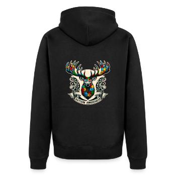 Autism Awareness puzzles piece - Unisex Premium Bio Zip Hoodie - Schwarz - Hinten - Nico (187cm)