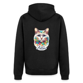 Autism Awareness puzzles piece - Unisex Premium Bio Zip Hoodie - Schwarz - Hinten - Nico (187cm)