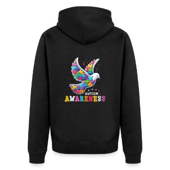 Autism Awareness puzzles piece - Unisex Premium Bio Zip Hoodie - Schwarz - Hinten - Nico (187cm)