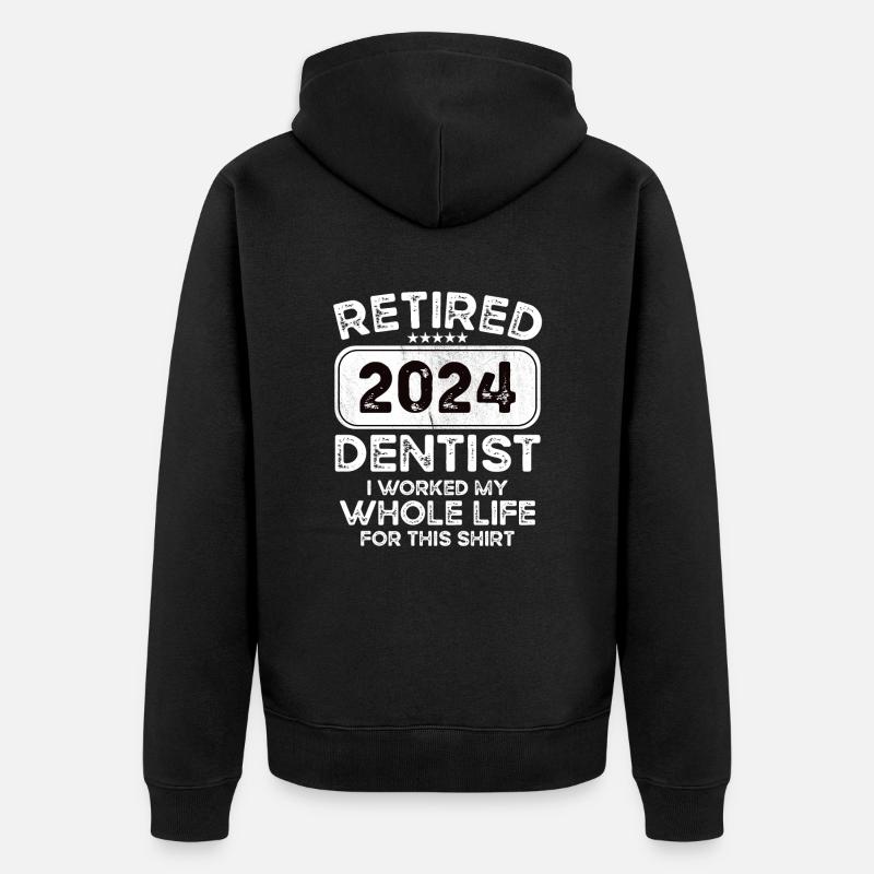 Dentiste retraité 2024 - Veste à capuche bio Premium Unisexe - noir