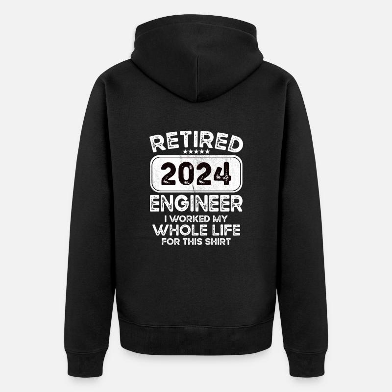 Ingénieur retraité 2024 - Veste à capuche bio Premium Unisexe - noir