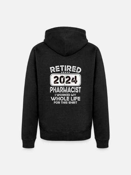 Retired Pharmacist 2024 - Unisex Premium Organic Zip Hoodie - black