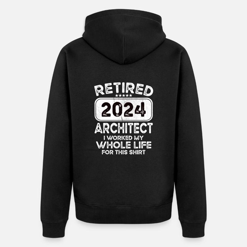 Architecte retraité 2024 - Veste à capuche bio Premium Unisexe - noir