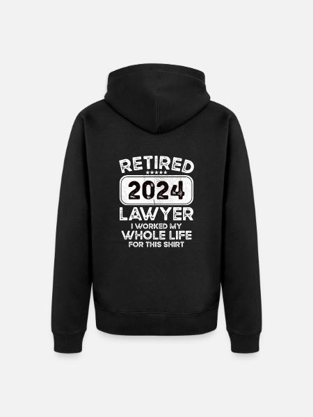 Retired Lawyer 2024 - Unisex Premium Organic Zip Hoodie - black
