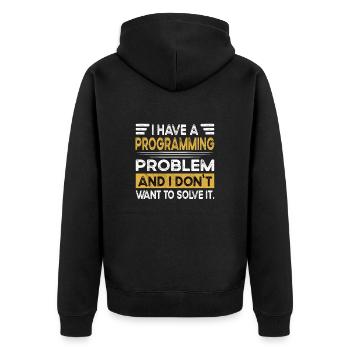 Programming is my hobby - Unisex Premium Organic Zip Hoodie - black - Back - Nico (187cm)