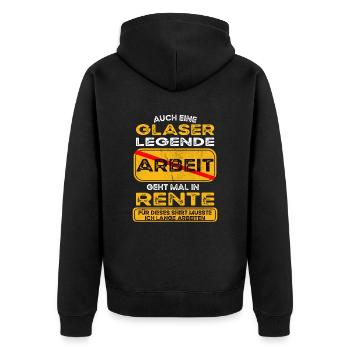 Glaser lustiges Rente Pension - Unisex Premium Bio Zip Hoodie - Schwarz - Hinten - Nico (187cm)