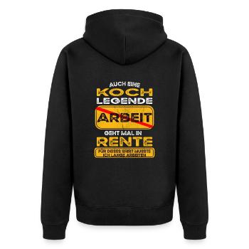 Koch lustiges Rente Pension - Unisex Premium Bio Zip Hoodie - Schwarz - Hinten - Nico (187cm)