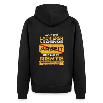 Lackierer lustiges Rente Pension - Unisex Premium Bio Zip Hoodie - Schwarz - Hinten - Nico (187cm)