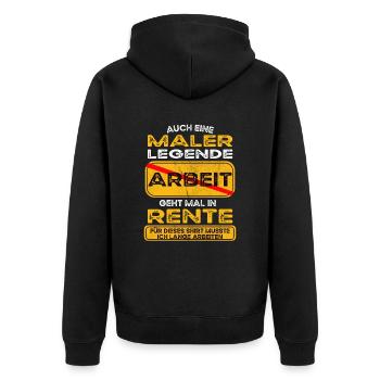 Maler lustiges Rente Pension - Unisex Premium Bio Zip Hoodie - Schwarz - Hinten - Nico (187cm)