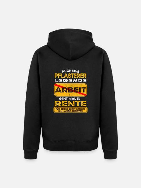 Pflasterer lustiges Rente Pension - Unisex Premium Bio Zip Hoodie - Schwarz