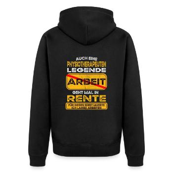 Physiotherapeut lustiges Rente Pension - Unisex Premium Bio Zip Hoodie - Schwarz - Hinten - Nico (187cm)