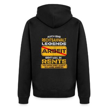 Rechtsanwalt lustiges Rente Pension - Unisex Premium Bio Zip Hoodie - Schwarz - Hinten - Nico (187cm)