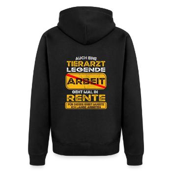 Tierarzt lustiges Rente Pension - Unisex Premium Bio Zip Hoodie - Schwarz - Hinten - Nico (187cm)