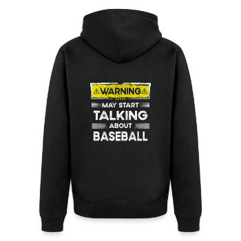 Talking about Baseball funny - Unisex Premium Bio Zip Hoodie - Schwarz - Hinten - Nico (187cm)