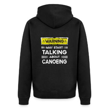 Talking about Canoeing funny - Unisex Premium Bio Zip Hoodie - Schwarz - Hinten - Nico (187cm)