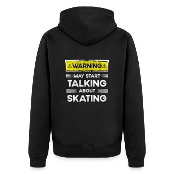 Talking about Skating funny - Unisex Premium Bio Zip Hoodie - Schwarz - Hinten - Nico (187cm)