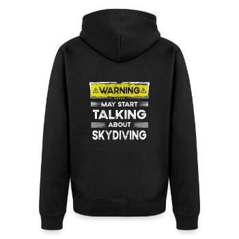 Talking about Skydiving funny - Unisex Premium Bio Zip Hoodie - Schwarz - Hinten - Nico (187cm)