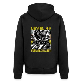 Birthday Level 48 Unlocked Gaming & Gaming - Unisex Premium Organic Zip Hoodie - black - Back - Nico (187cm)