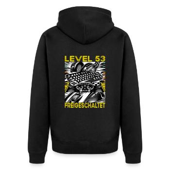Birthday Level 53 Unlocked Gaming & Gaming - Unisex Premium Organic Zip Hoodie - black - Back - Nico (187cm)