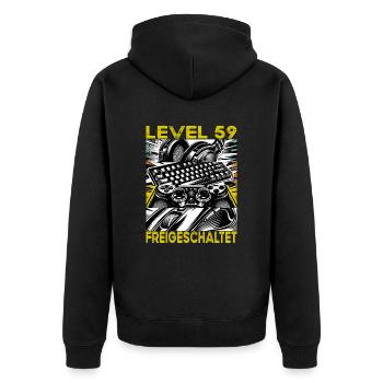 Niveau d’anniversaire 59 Débloqué Jeux et joueurs - Veste à capuche bio Premium Unisexe - noir - Dos - Nico (187cm)