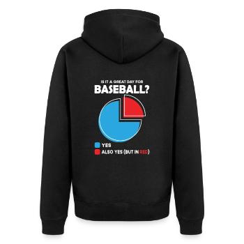 Est-ce un grand jour pour le baseball ? - Veste à capuche bio Premium Unisexe - noir - Dos - Nico (187cm)