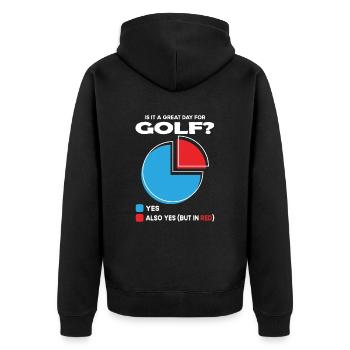 Est-ce un grand jour pour le golf ? - Veste à capuche bio Premium Unisexe - noir - Dos - Nico (187cm)