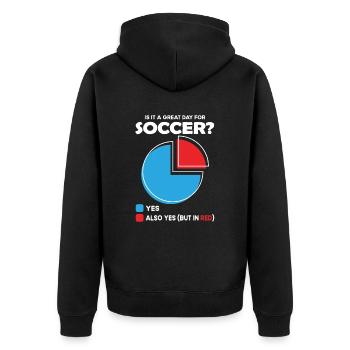Est-ce un grand jour pour le football ? - Veste à capuche bio Premium Unisexe - noir - Dos - Nico (187cm)