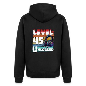 Gaming Birthday Niveau 45 Joueur débloqué - Veste à capuche bio Premium Unisexe - noir - Dos - Nico (187cm)