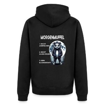 I hate people morning grouch in the office funny - Unisex Premium Organic Zip Hoodie - black - Back - Nico (187cm)
