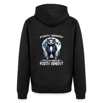 Je déteste les gens grognons du matin au bureau drôle - Veste à capuche bio Premium Unisexe - noir - Dos - Nico (187cm)