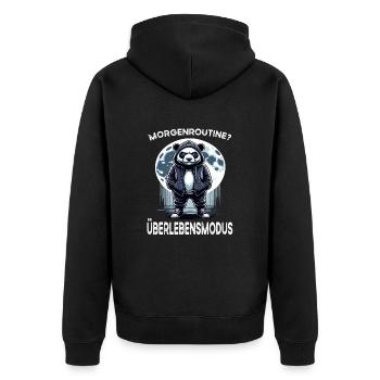 I hate people morning grouch in the office funny - Unisex Premium Organic Zip Hoodie - black - Back - Nico (187cm)