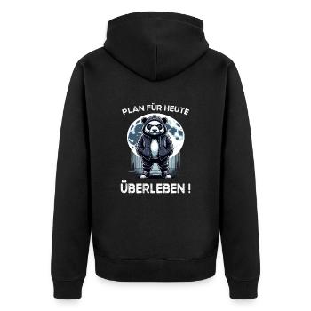 I hate people morning grouch in the office funny - Unisex Premium Organic Zip Hoodie - black - Back - Nico (187cm)