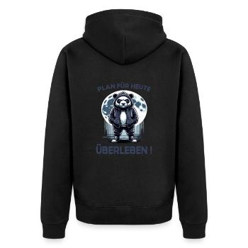 Je déteste les gens grognons du matin au bureau drôle - Veste à capuche bio Premium Unisexe - noir - Dos - Nico (187cm)