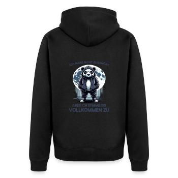 I hate people morning grouch in the office funny - Unisex Premium Organic Zip Hoodie - black - Back - Nico (187cm)