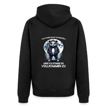 I hate people morning grouch in the office funny - Unisex Premium Organic Zip Hoodie - black - Back - Nico (187cm)